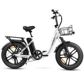 SAMEBIKE C05 Pro Electric Bike - 350W Motor 36V13Ah Battery 35KM Range Mechanical Disc Brakes - White